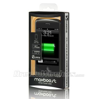 Luxmo iPhone 4S 4 Platinum Collection Maxboost Series Power Case BK WT