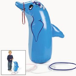 Dolphin Blue Inflatable Ring Toss Game Birthday Party Games Fun Prizes