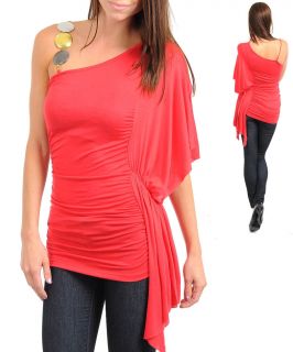  One Shoulder Party Casual Dressy Top Blouse Shirt Tunic s M L
