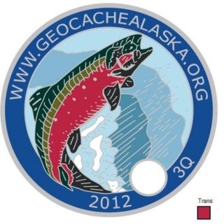 Geocache Alaska Salmon Pathtag # 21989   Geocoin Alternative