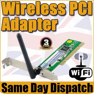 Auto Sensor 54Mbps WiFi Network ADSL DSL Wireless PCI LAN Adapter IEEE