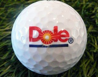 dole logo golf ball maxfli or titleist used no scuffs no pen markings