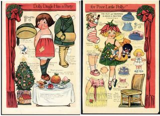 Page Dolly Dingle Paper Dolls Oriiginal Old 1921 Christmas Golliwog