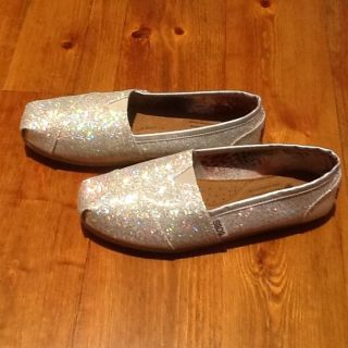NWOT Silver Sparkle BOBS Canvas Slip On Shoes Like Toms Sz 7.5
