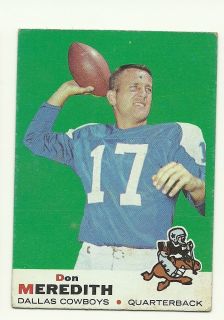 1969 Topps Football Dallas Cowboys Don Meredith Card