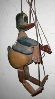 1950s Early Vintage Donald Duck Wooden Puppet