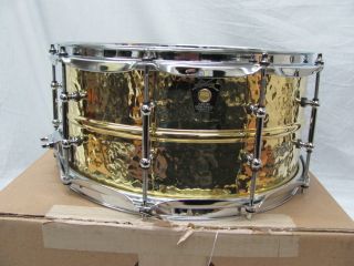  14 Brass Snare Drum with Tube Lugs, P85, Hammered Shell
