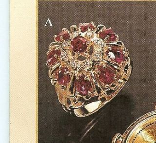 New 1986 $1500 Franklin Mint Ring 8 Diamonds 9 Rubies