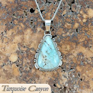Navajo Native American Dry Creek Turquoise Pendant Necklace SKU 224548