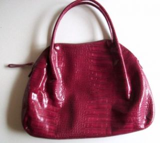 DONNA DIXON Embossed Leather PURSE TOTE PURPLE Large *NEW W/O TAG*