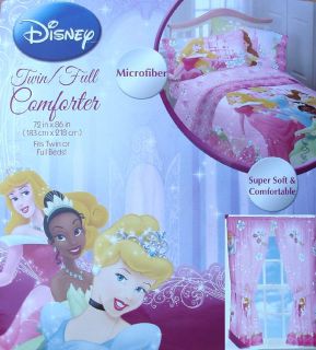 Disney Princess Dainty Pink Full Comforter Sheets Drapes 6pc Bedding