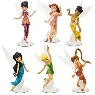 New Disney Fairies Figurine Play Set Cake Toppers 6 Piece Collectables