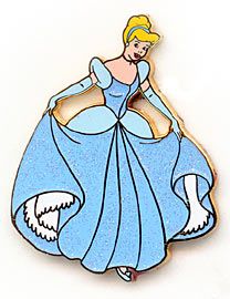 Disney Pin Sparkle Princesses Cinderella Glitter Dress