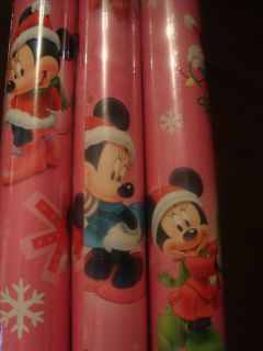 NEW Disney Minnie Mouse Christmas Wrapping Paper Gift Wrap 3 rolls, 60