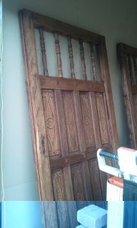  Beautiful, HUGE Hand Carved Hacienda Wood + Metal Carved Sliding Doors