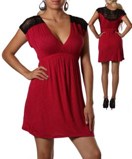 Womans Plus Size Sexy Burgundy and Black Lace Dress 2XL 18 20 New