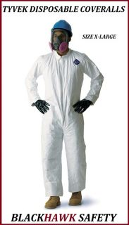 Dupont Disposable Tyvek Coverall Size x Large with Open Collar Wrist
