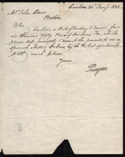  Canton 1821 Tea Invoice Hong Merchant Pacqua John Dorr Boston
