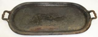 Antique Cast Iron Tinned Double Burner Griddle Tray