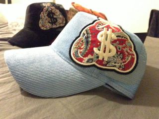 Gene Simmons Money Bag Line Trucker Hat Light Blue Dussault BNWT