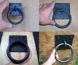 Blacksmith Hand Forged Wrought Iron Ring Pulls 4 Sizes Available