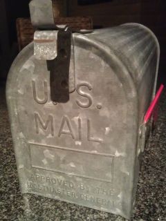 Vintage Macklanburg Duncan Galvanized Metal Rural U S Mailbox