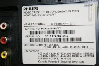 Philips DVD/VCR Player Combo Composite Video DVP3345VB/F7   80004736