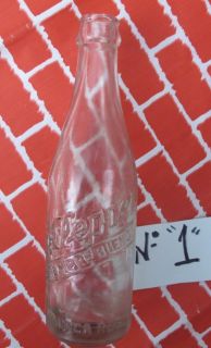   Mexican Old Pressed Glass Dr Pepper Soda Bottle GLASS LG 10 2 4 7 5