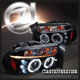 97 01 Dakota/98 03 Durango [Piano Black] LED Halo Projector Headlights