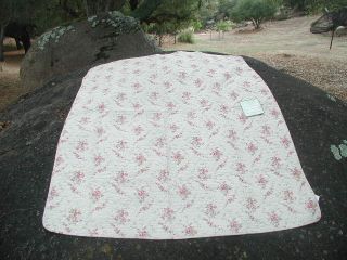 Durham French Quilt Antique Inspired Red Roses Throw 50x60 Cottage