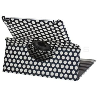  360 Degree Rotating Magnetic Polka Dot Leather Cover Case Stand
