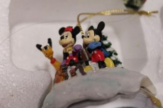 Mickey Mouse Sleigh Bell Ornaments Ashton Drake 2 Sets of 3 Christmas