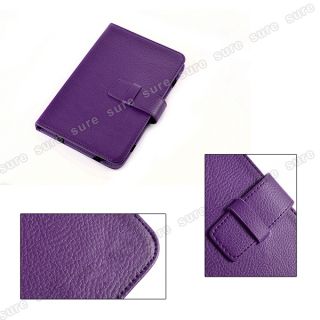Tablet PC Ebook Reader Leather Case Cover Pouch Purple Universal