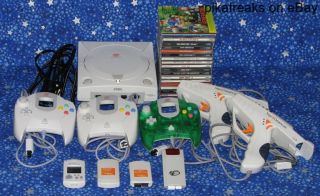 Used Sega DREAMCAST Video Game Console with Guns 16 Games and Much