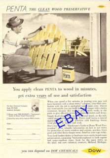 1954 Dow Penta Wood Preservative Ad Paint Midland MI