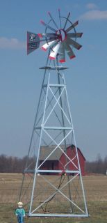 American Eagle Lake Aeration Windmill Wind Mill Aerator Steel Wheel