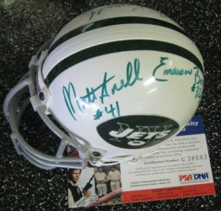  York Jets Multi Signed Mini Helmet PSA/DNA Namath/Maynard/Boozer/Snell