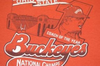 ohio state buckeyes football earle bruce t shirt t shirt medium 50/50