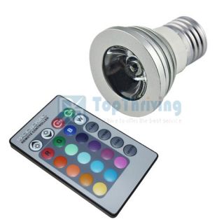 4X E27 3W 16 Color Changing RGB LED Light Bulb Lamp 85 265V IR Remote