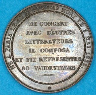 Yon Barre Fondateur Du Théatre Du Vaudeville Médaille Cuivre