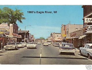 1960s Eagle River Wi St Scene Refrigerator Tool Box Magnet