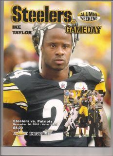 PITTSBURGH STEELERS NEW ENGLAND PATRIOTS IKE TAYLOR 2010 GAMEDAY
