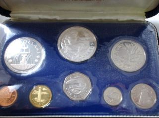 1973 Barbados Proof Set Two Silver Coins 1 92 Troy Ounces of Silver