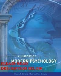 History of Modern Psychology 10th by Duane P Schultz 10E