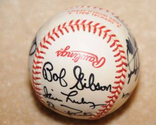 Robin Roberts Bob Gibson Warren Spahn Autogphd Baseball