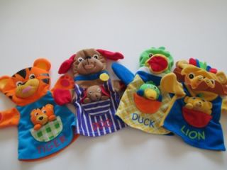 Lot 4 Adorable Baby Einstein Puppets with Babies in Front Pockets