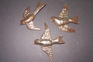 Haitian Metal Drum Wall Art Set of 3 Small Birds Flying