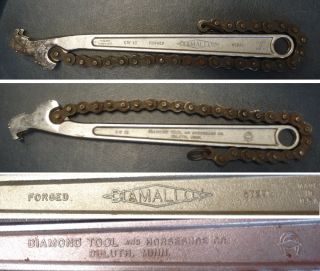  Tool and Horseshoe Co Diamalloy CW 12 Chain Wrench Duluth Minn