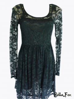 New DOTTI Sexy Black Lace Dress sz XS 6 Cocktail Party Formal with