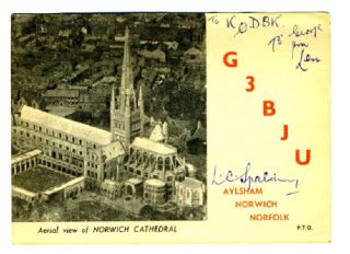 1950 s qsl norwich cathedral g3bju east anglia